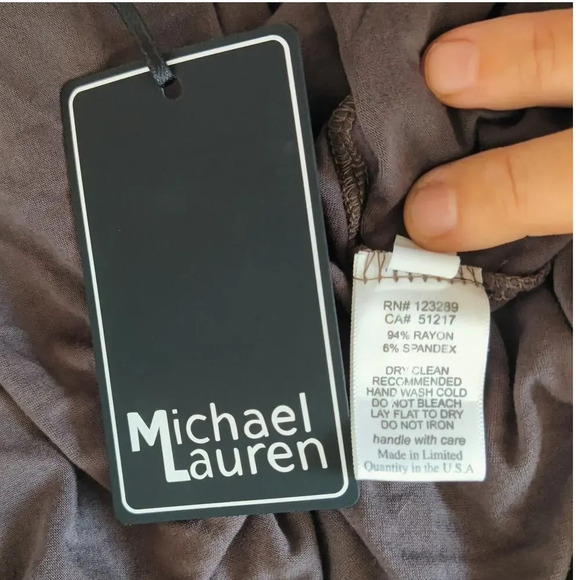 Michael Lauren Revolve Short Sleeve T-Shirt Dress Taupe Color Sz L Super Soft - Picture 7 of 7